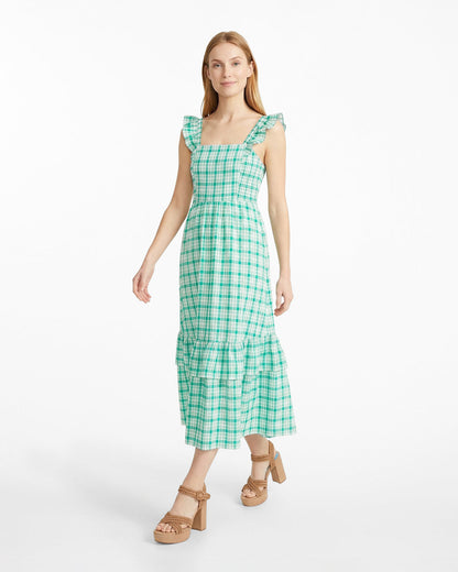 Carrie Midi Dress in Green Plaid Green - Draper James