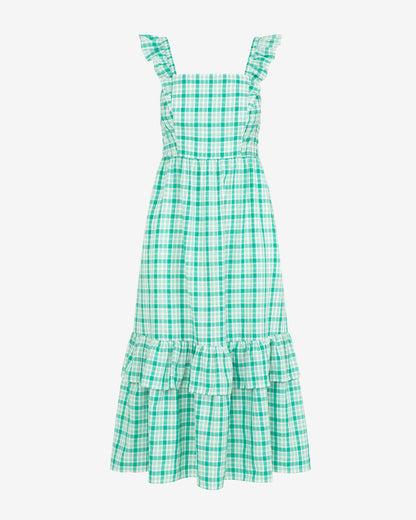 Carrie Midi Dress in Green Plaid Green - Draper James