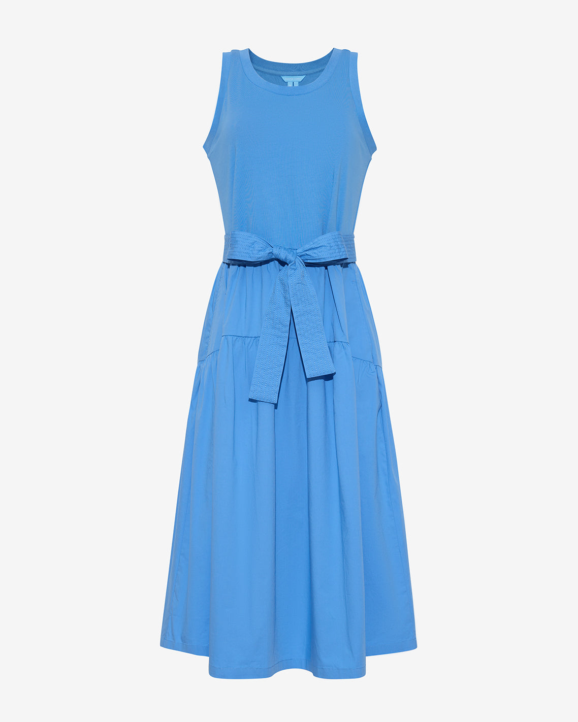 Lila Mixed Media Midi Dress in Light Blue Light Blue - Draper James