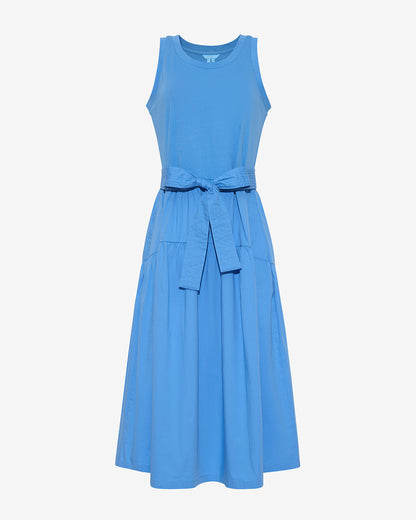 Lila Mixed Media Midi Dress in Light Blue Light Blue - Draper James