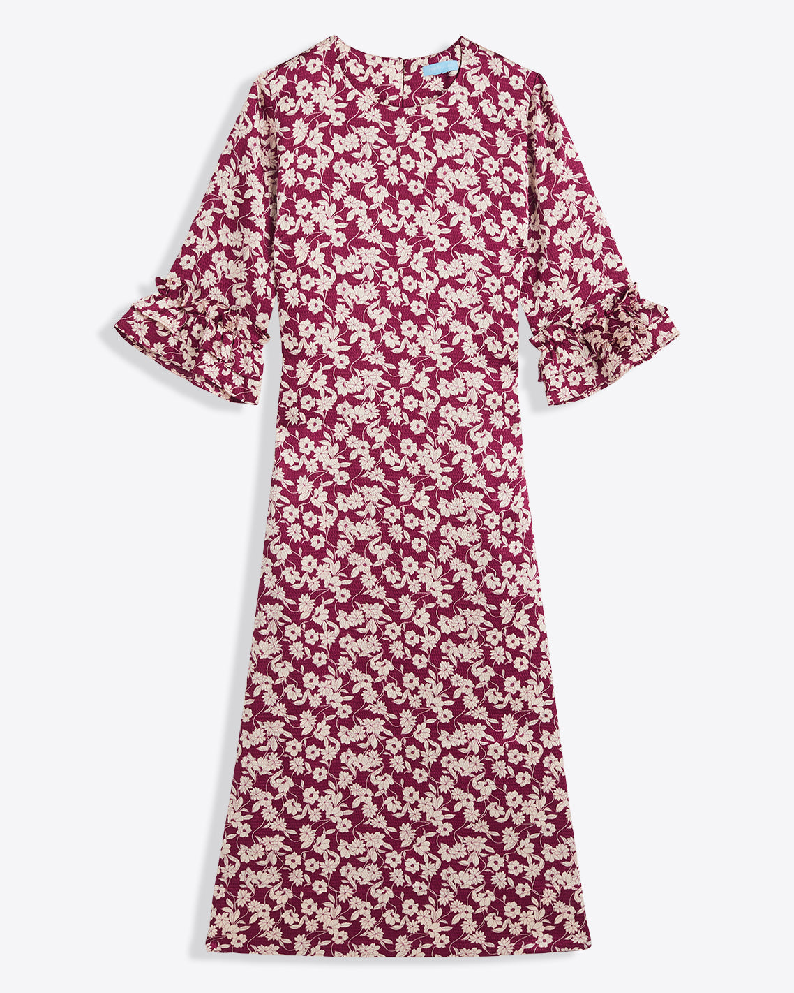 Crewneck Midi Dress in Hammered Satin Purple Multi - Draper James
