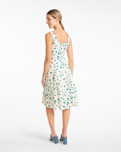 River Sleeveless Midi Dress Blue Multi - Draper James