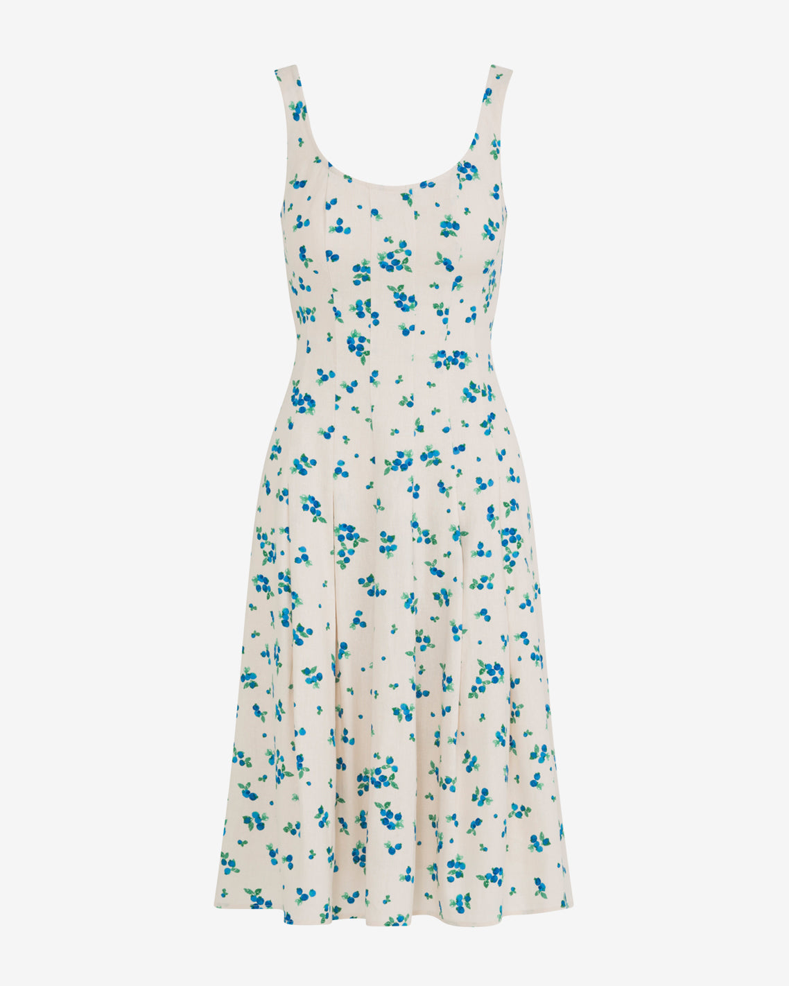 River Sleeveless Midi Dress Blue Multi - Draper James