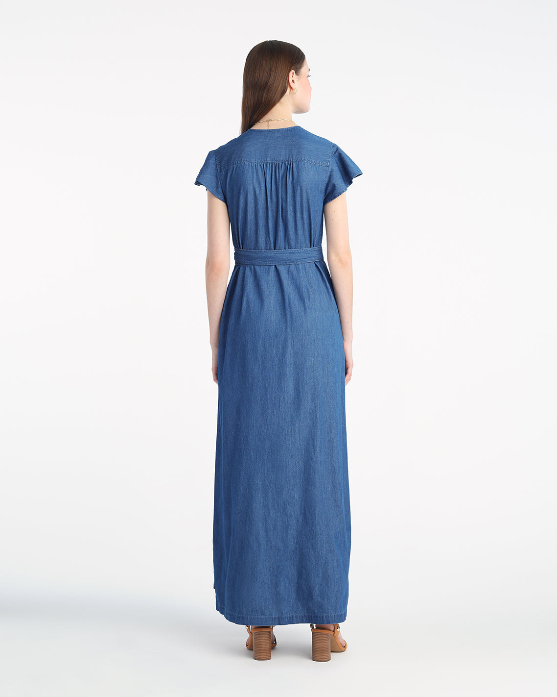 Reagan Denim Maxi Dress in Medium Wash Medium Wash - Draper James