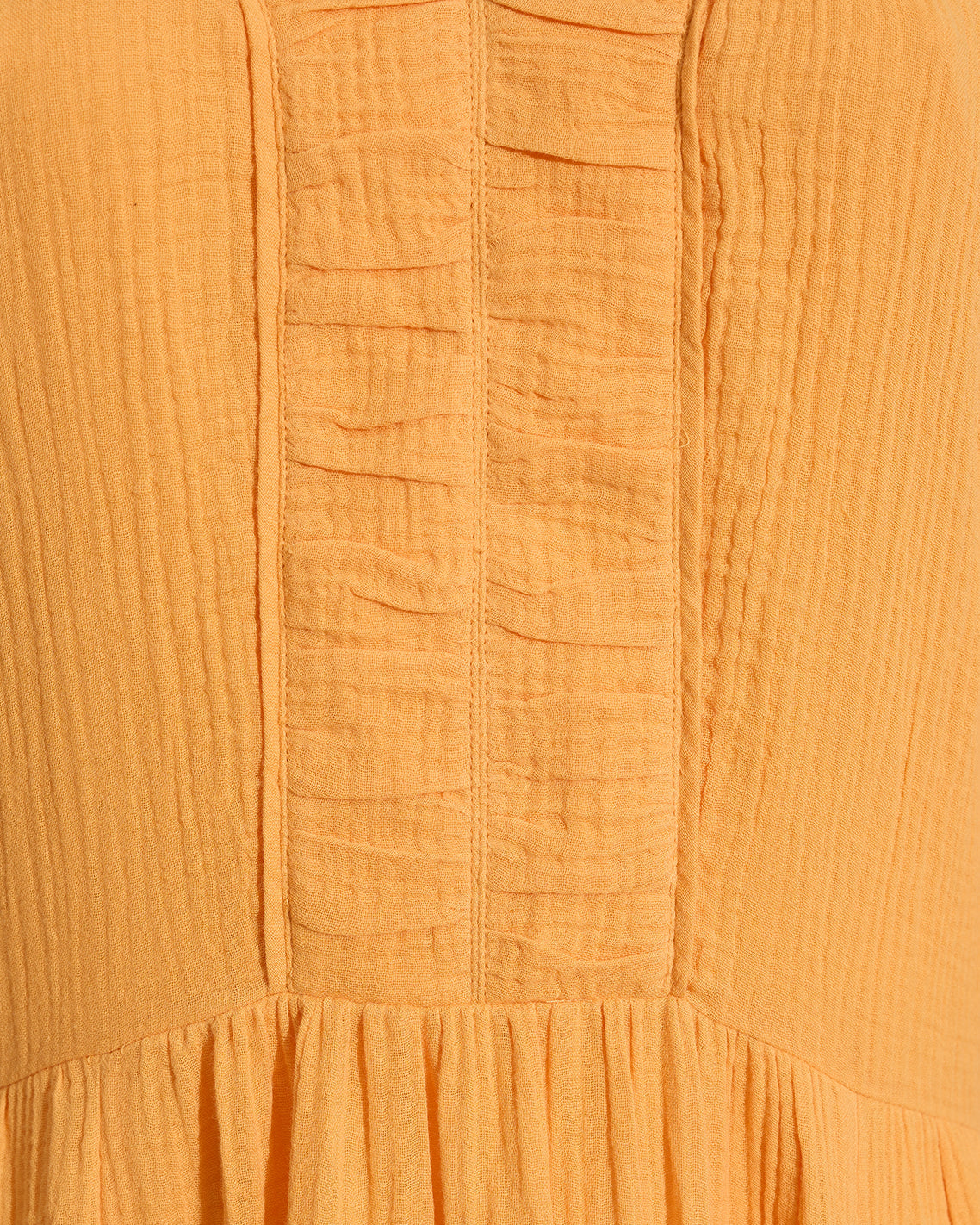 Chloe V-Neck Midi Dress in Crinkle Cotton Orange - Draper James