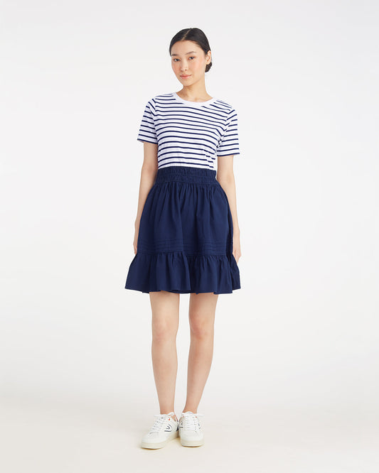 Wilson Mini Dress in Navy Stripe Nassau Navy - Draper James