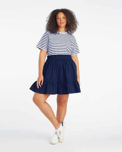 Wilson Mini Dress in Navy Stripe Nassau Navy - Draper James