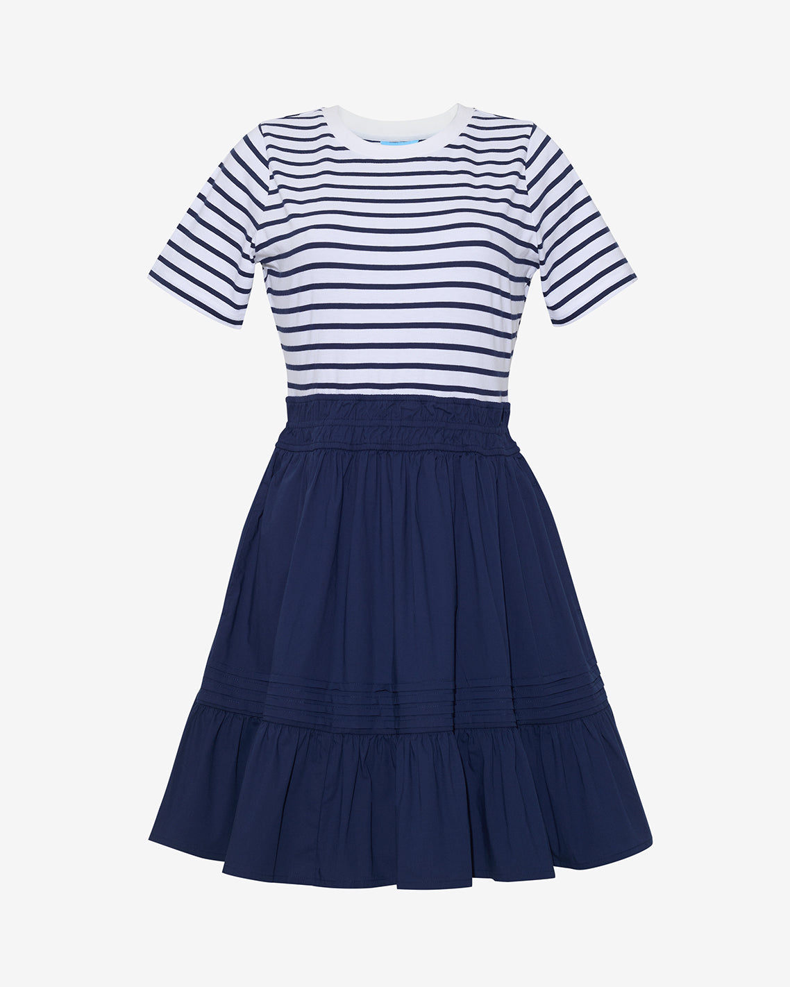 Wilson Mini Dress in Navy Stripe Nassau Navy - Draper James