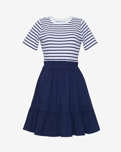 Wilson Mini Dress in Navy Stripe Nassau Navy - Draper James