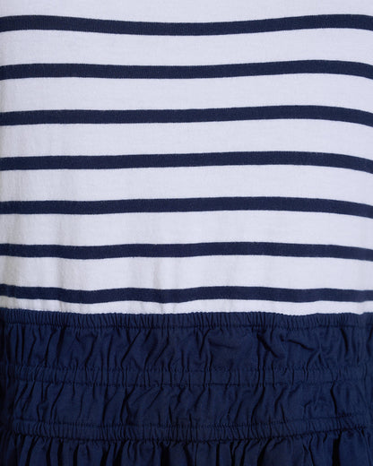 Wilson Mini Dress in Navy Stripe Nassau Navy - Draper James