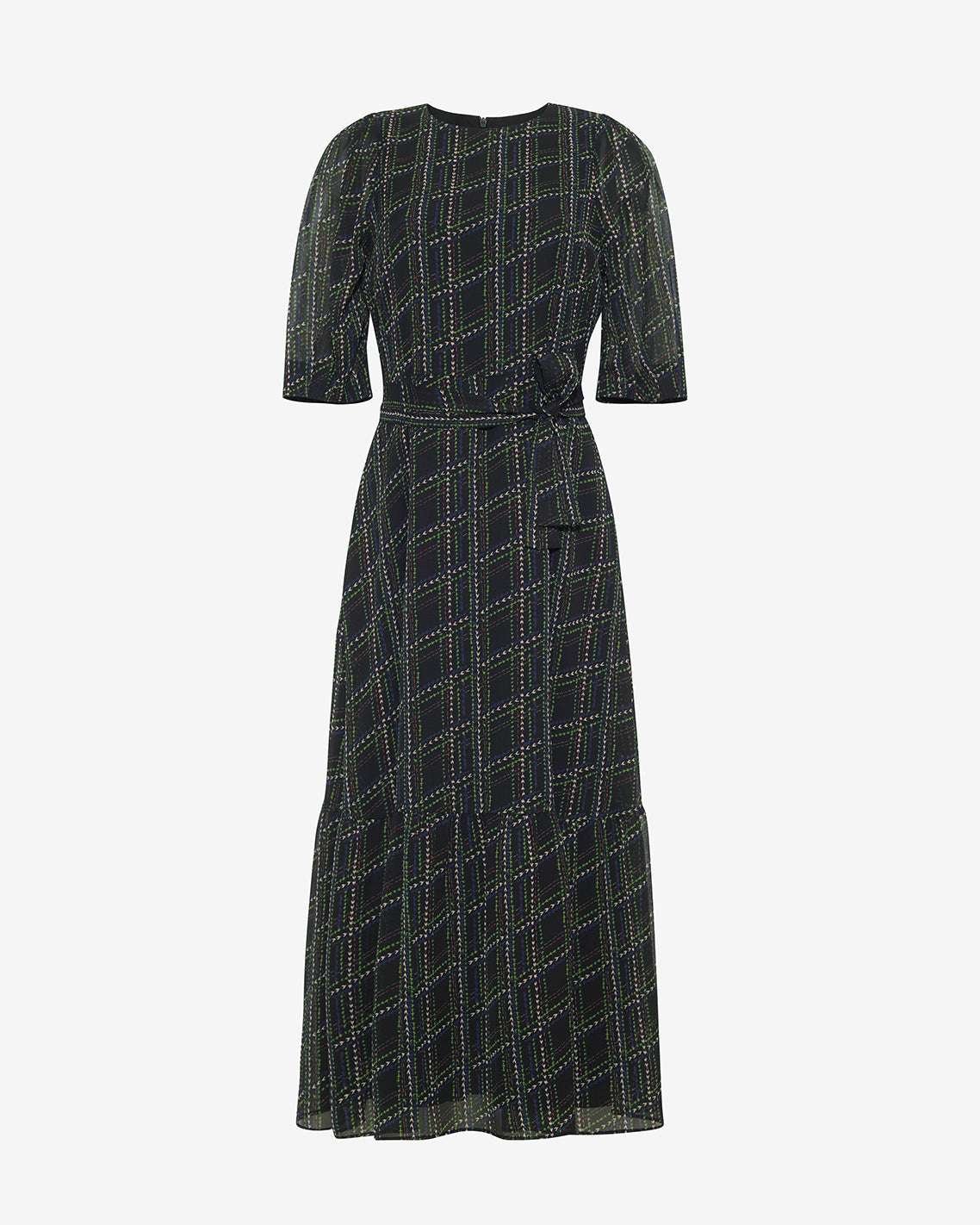 Sophie Tie Waist Midi Dress in Dainty Check Dainty Check - Draper James