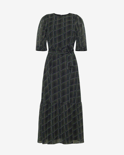 Sophie Tie Waist Midi Dress in Dainty Check Dainty Check - Draper James