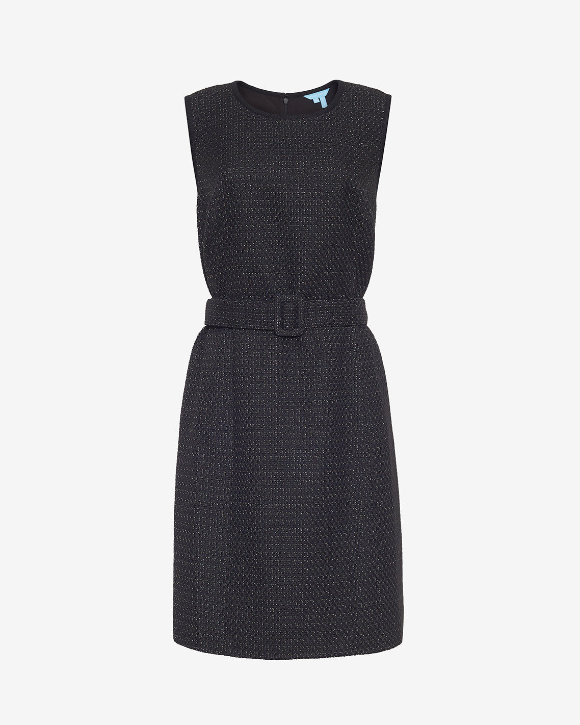 Sadie Belted Shift Dress in Tweed Black - Draper James