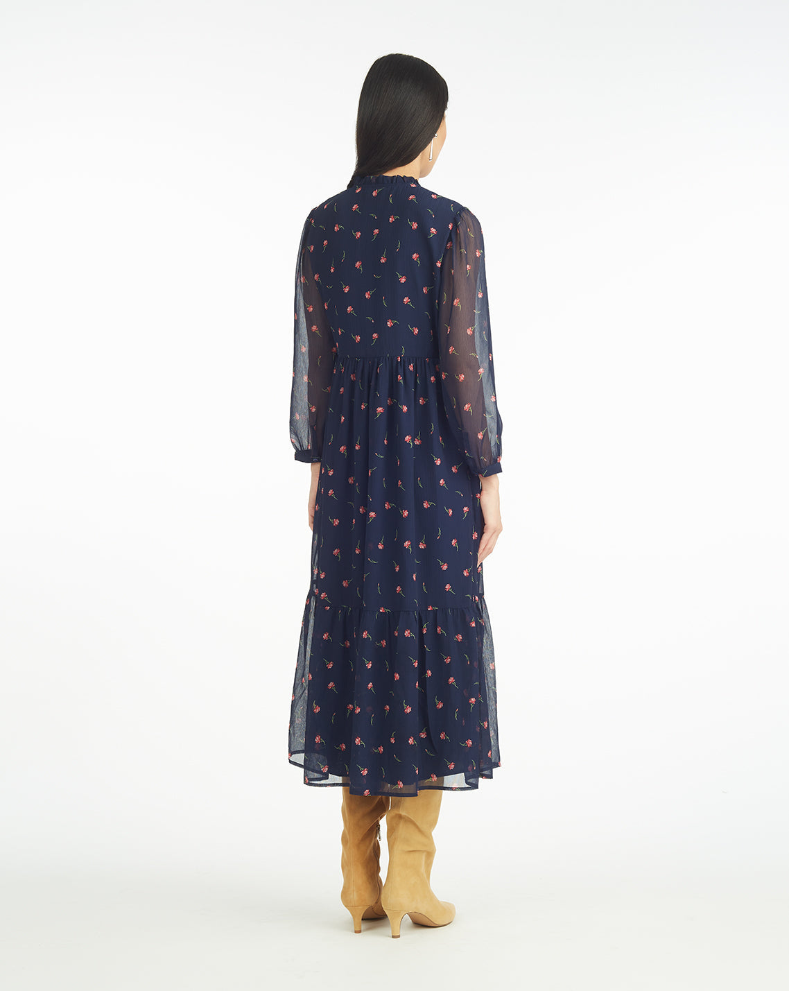 Katie Midi Dress in Ditsy Autumn Flowers Ditsy Autumn Flowers - Draper James