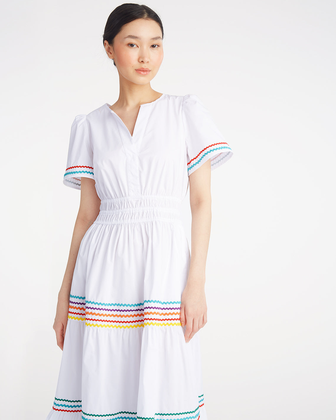 Hollie Midi Dress in Rainbow Ric Rac Rainbow Ric Rac - Draper James
