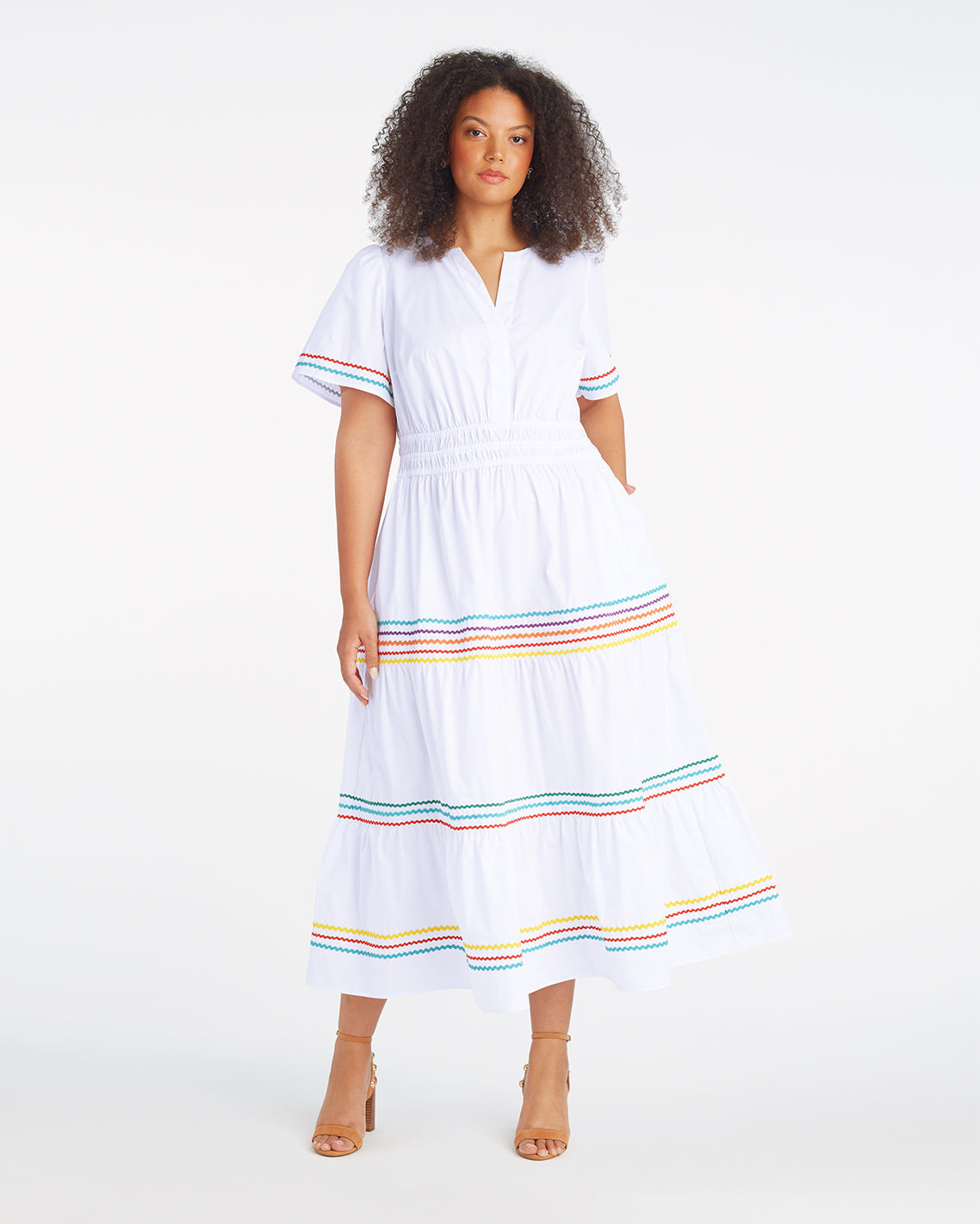 Hollie Midi Dress in Rainbow Ric Rac Rainbow Ric Rac - Draper James