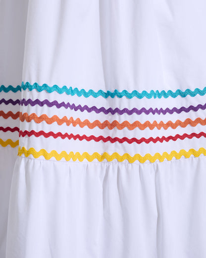 Hollie Midi Dress in Rainbow Ric Rac Rainbow Ric Rac - Draper James