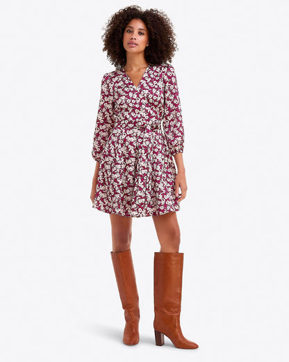 Jordan Long-Sleeve Wrap Dress – Alternate Satin Purple Multi - Draper James