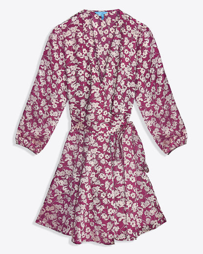 Jordan Long-Sleeve Wrap Dress – Alternate Satin Purple Multi - Draper James
