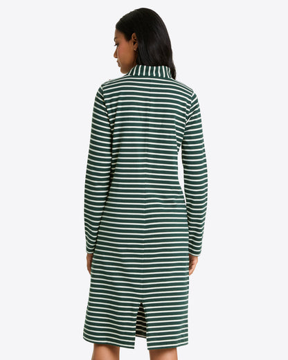 Elsie Turtleneck Dress in Green Stripe Green Mariner Stripe - Draper James