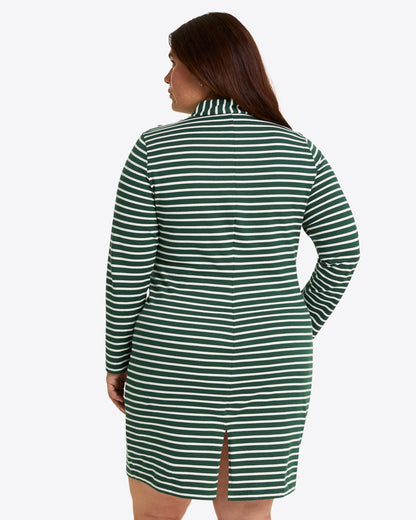 Elsie Turtleneck Dress in Green Stripe Green Mariner Stripe - Draper James