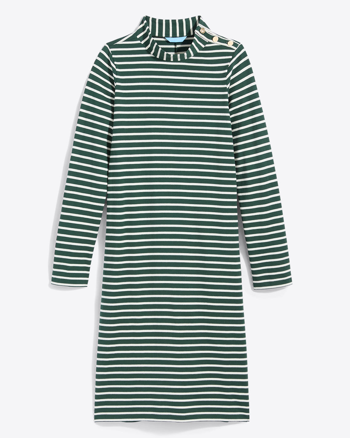 Elsie Turtleneck Dress in Green Stripe Green Mariner Stripe - Draper James