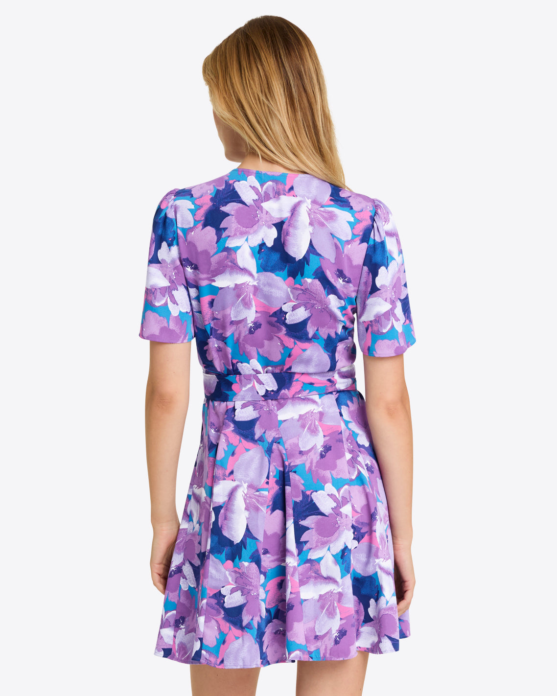 Wendy Wrap Dress Purple Watercolor Floral - Draper James
