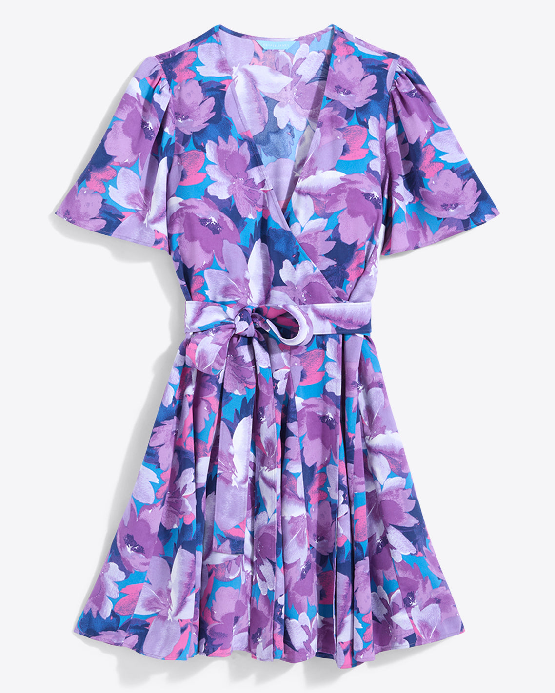 Wendy Wrap Dress Purple Watercolor Floral - Draper James