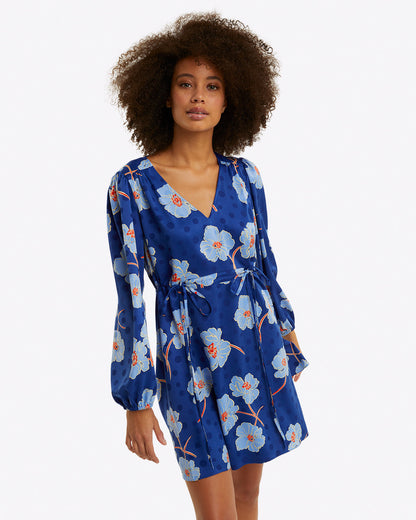Kellie Babydoll Dress in Printed Dot Jacquard Poppy Dot Jacquard - Draper James