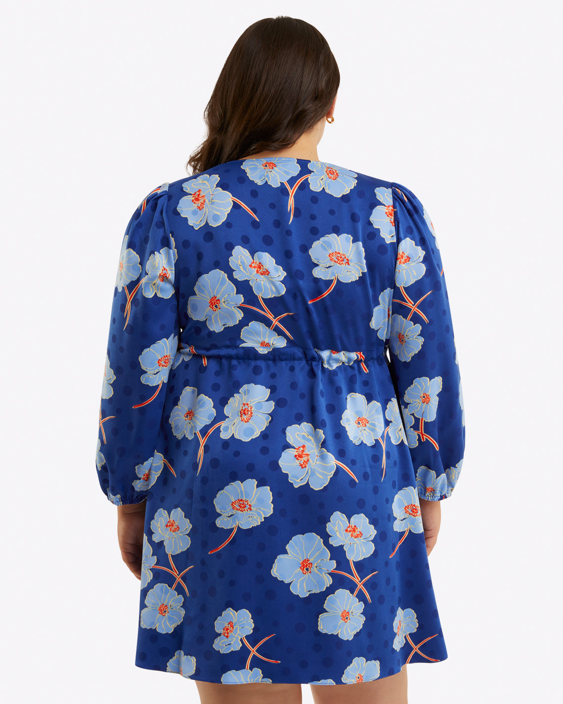 Kellie Babydoll Dress in Printed Dot Jacquard Poppy Dot Jacquard - Draper James