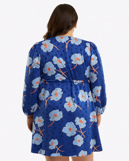 Kellie Babydoll Dress in Printed Dot Jacquard Poppy Dot Jacquard - Draper James