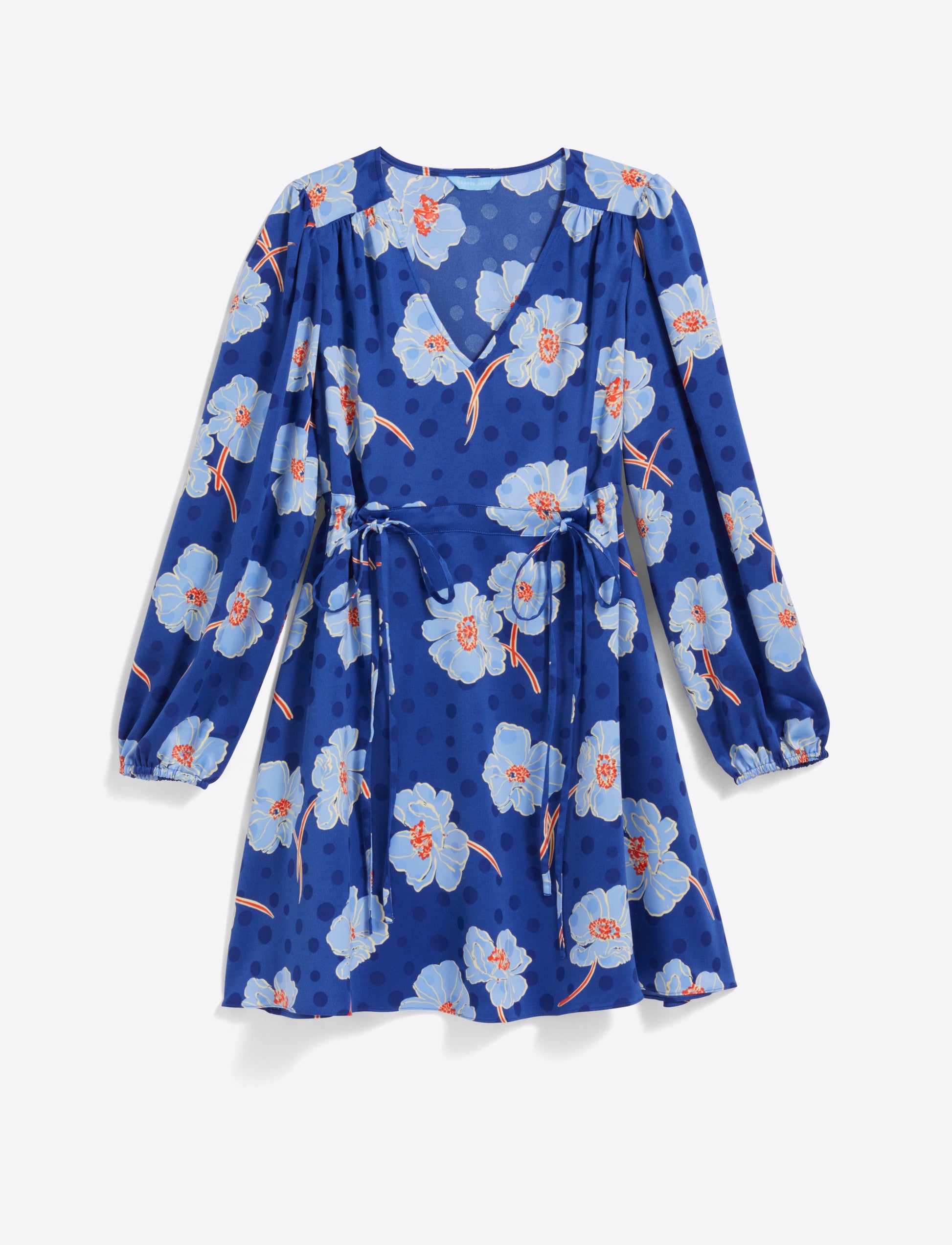 Kellie Babydoll Dress in Printed Dot Jacquard Poppy Dot Jacquard - Draper James