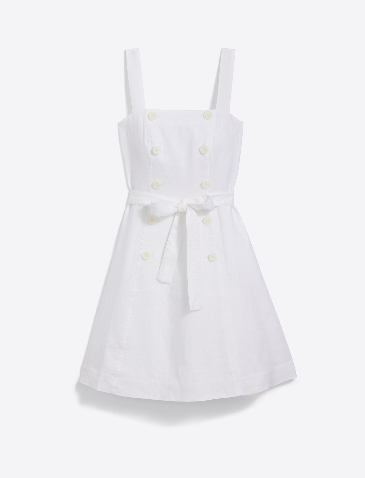 Kylie Love Circle Mini Dress in Linen Magnolia White - Draper James