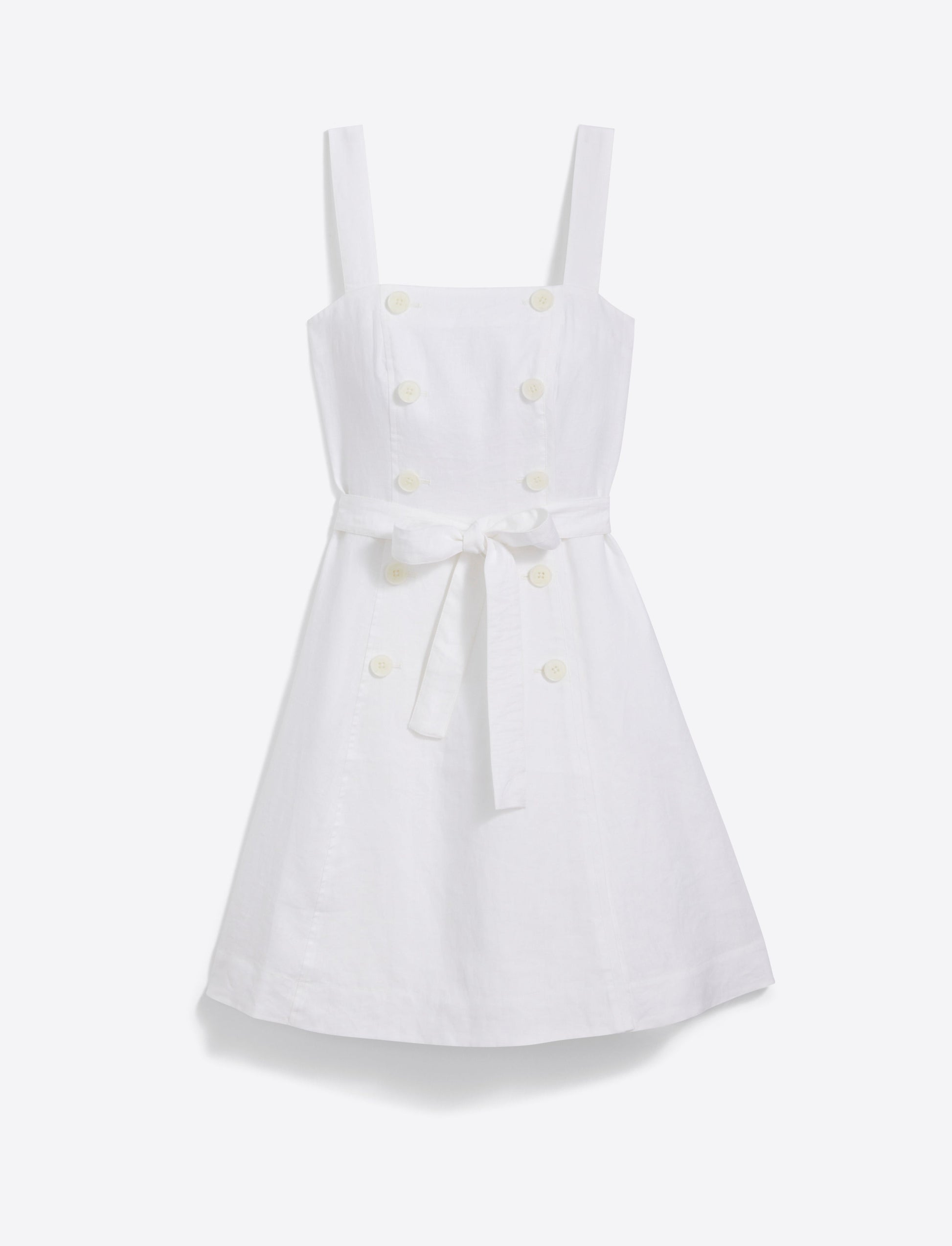 Kylie Love Circle Mini Dress in Linen Magnolia White - Draper James
