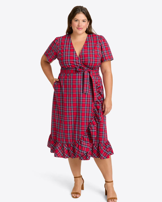 Reba Midi Wrap Dress in Angie Plaid Angie Plaid - Draper James