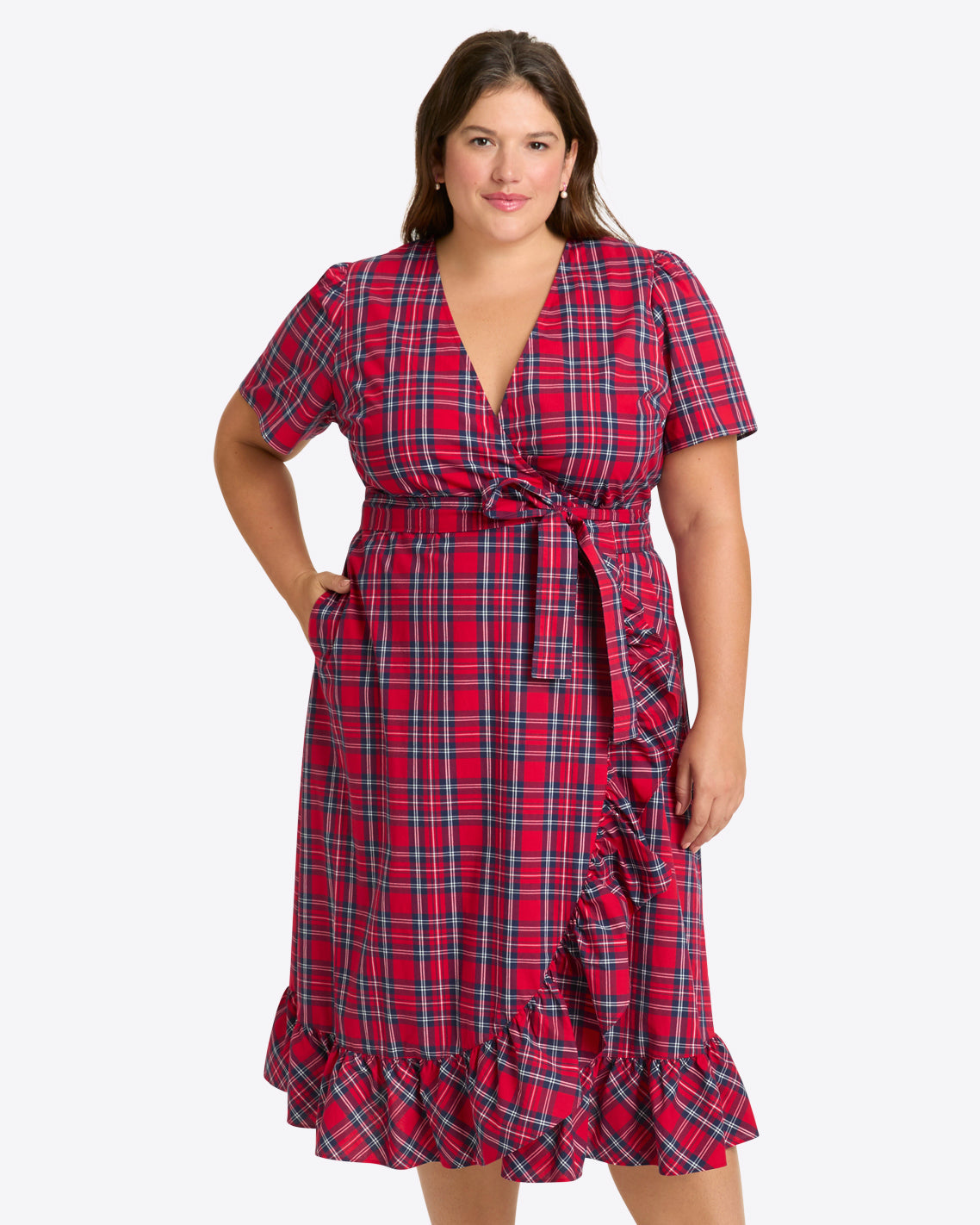Reba Midi Wrap Dress in Angie Plaid Angie Plaid - Draper James