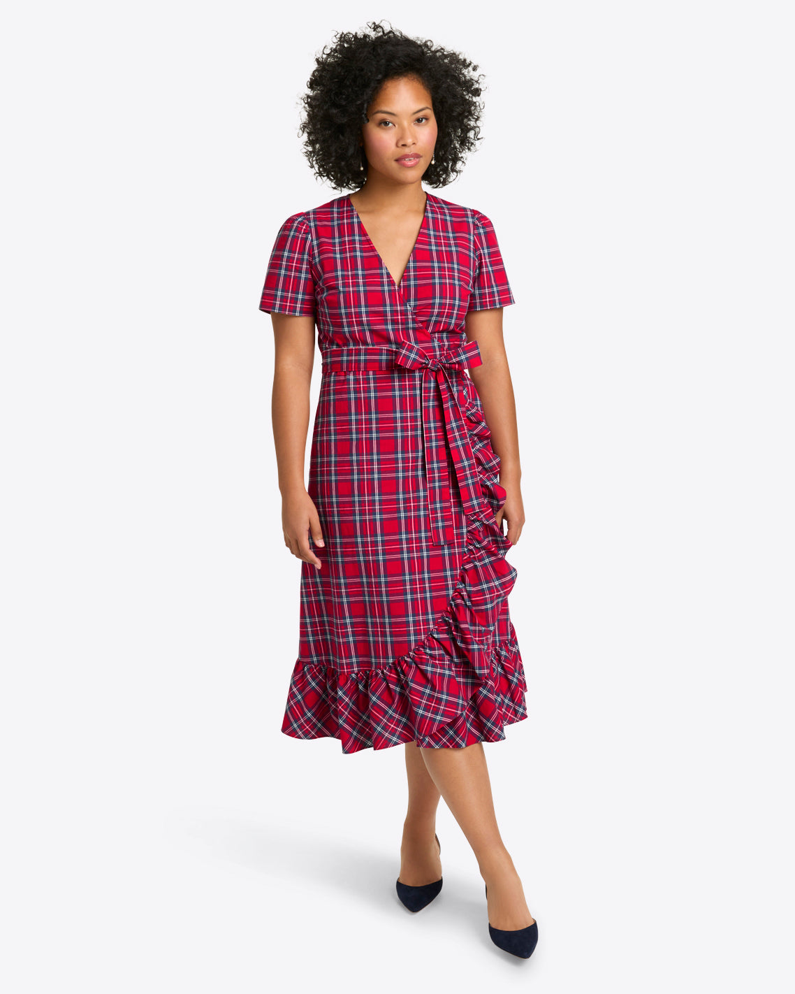 Reba Midi Wrap Dress in Angie Plaid Angie Plaid - Draper James