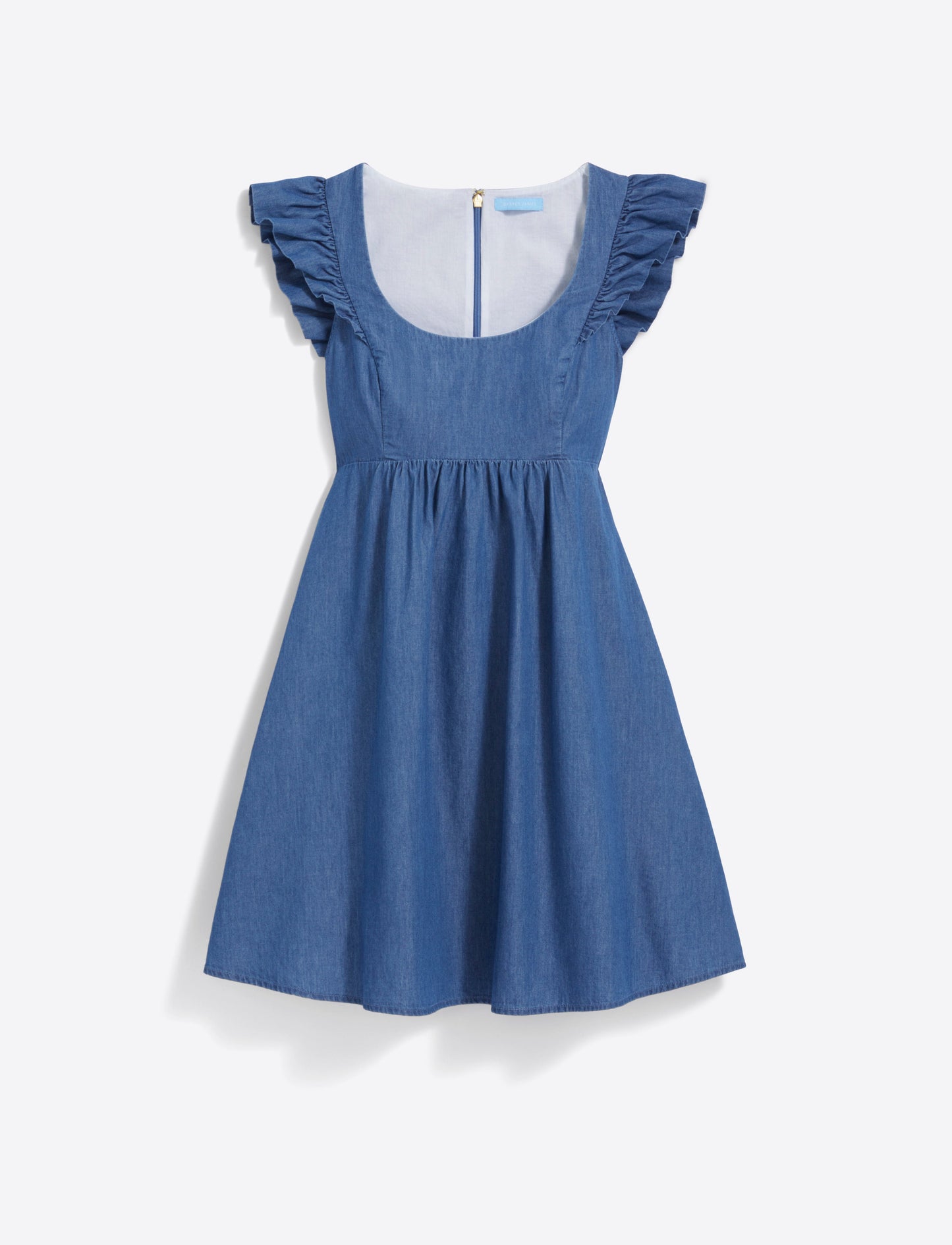 Ciara Babydoll Dress in Chambray Medium Wash Chambray - Draper James