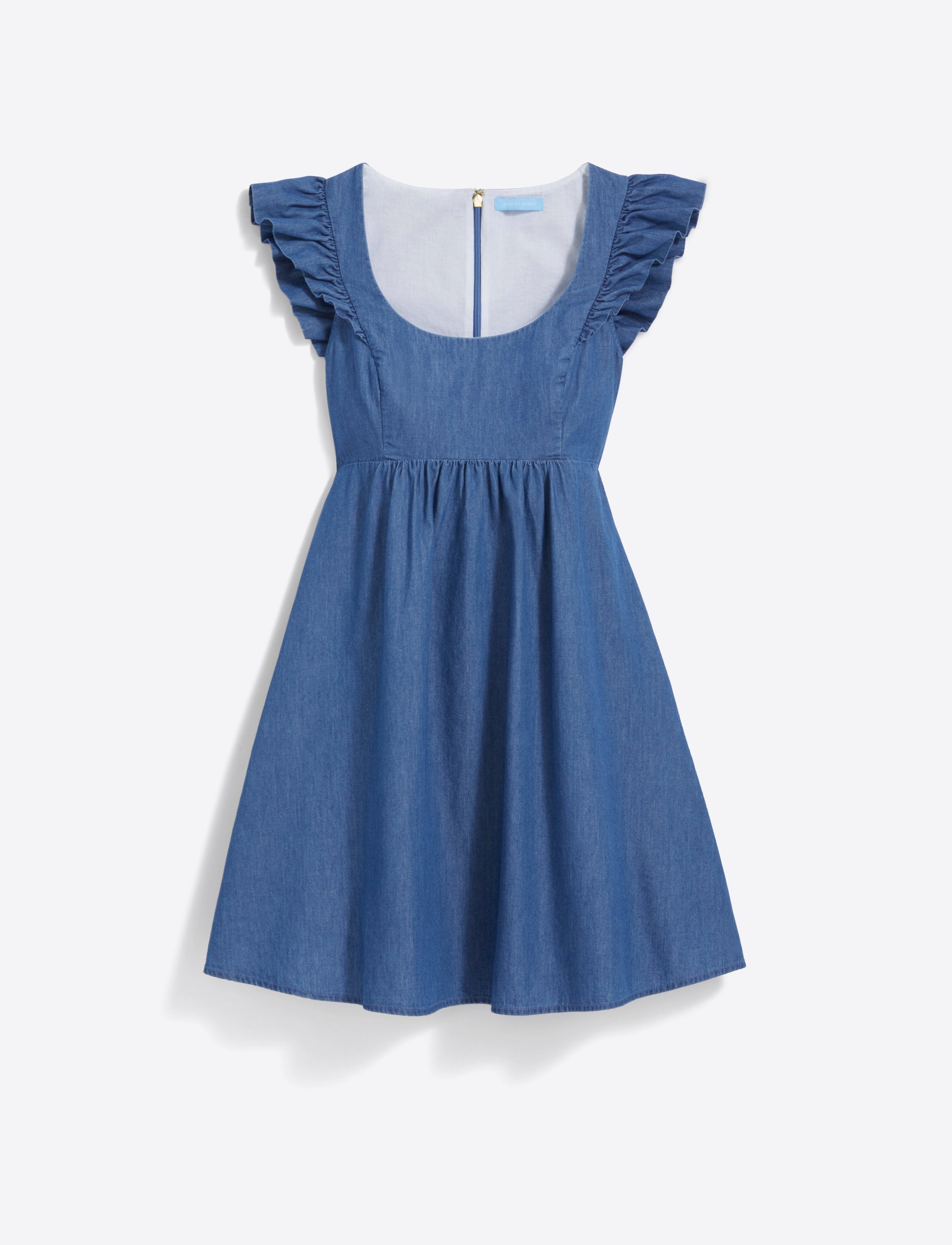 Ciara Babydoll Dress in Chambray Medium Wash Chambray - Draper James