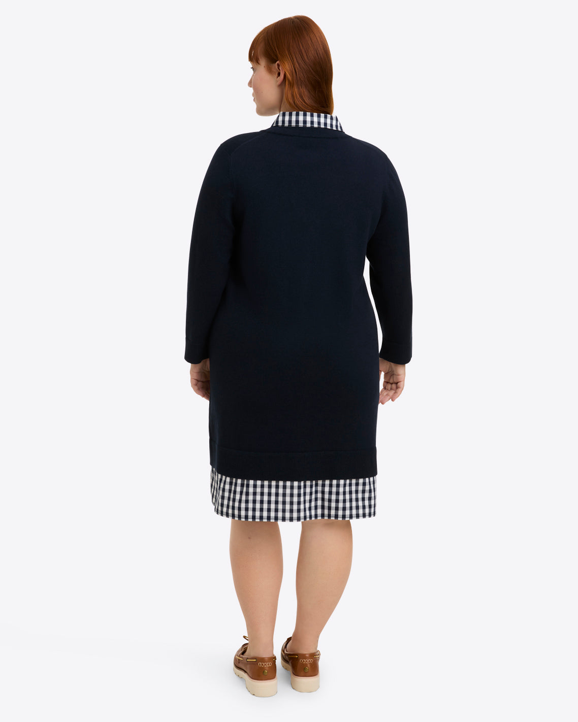 Wool and Cotton Combo Sweaterdress in Navy Nassau Navy - Draper James