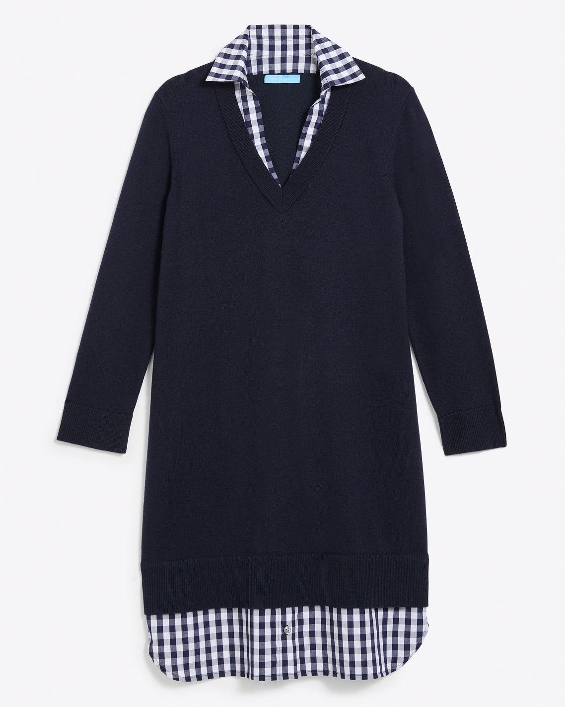 Wool and Cotton Combo Sweaterdress in Navy Nassau Navy - Draper James