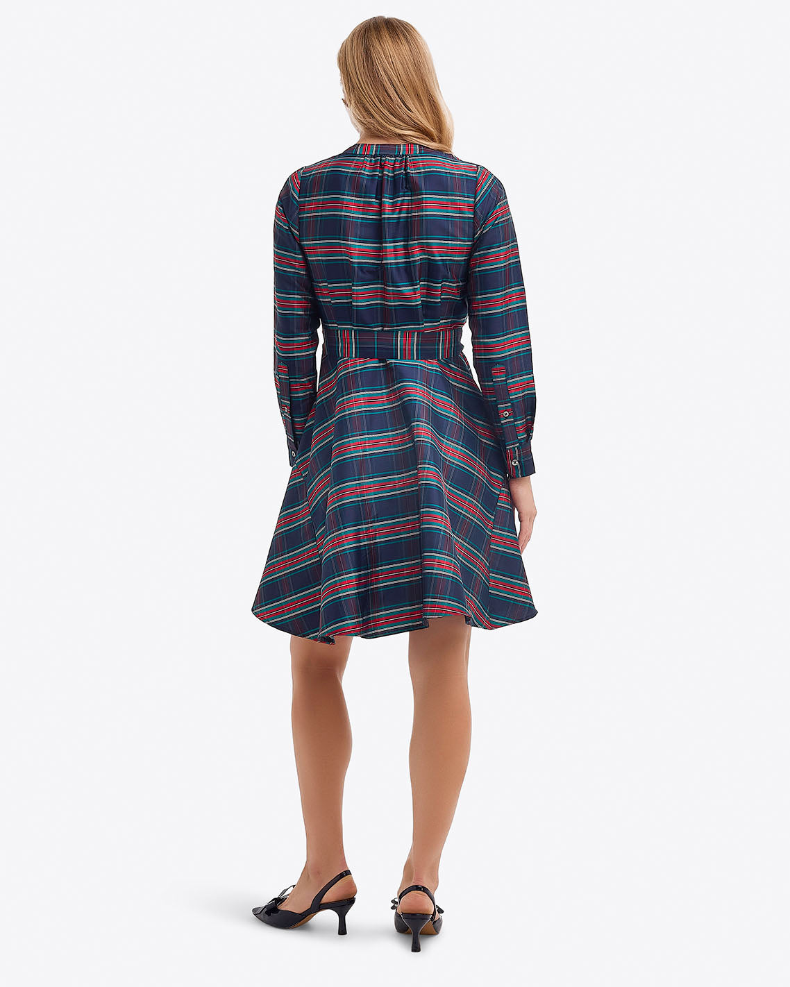 Imogen Mini Shirtdress in Taffeta Georgia Plaid - Draper James