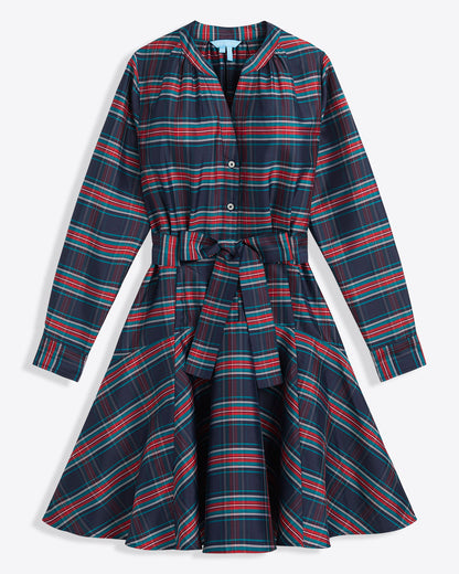 Imogen Mini Shirtdress in Taffeta Georgia Plaid - Draper James