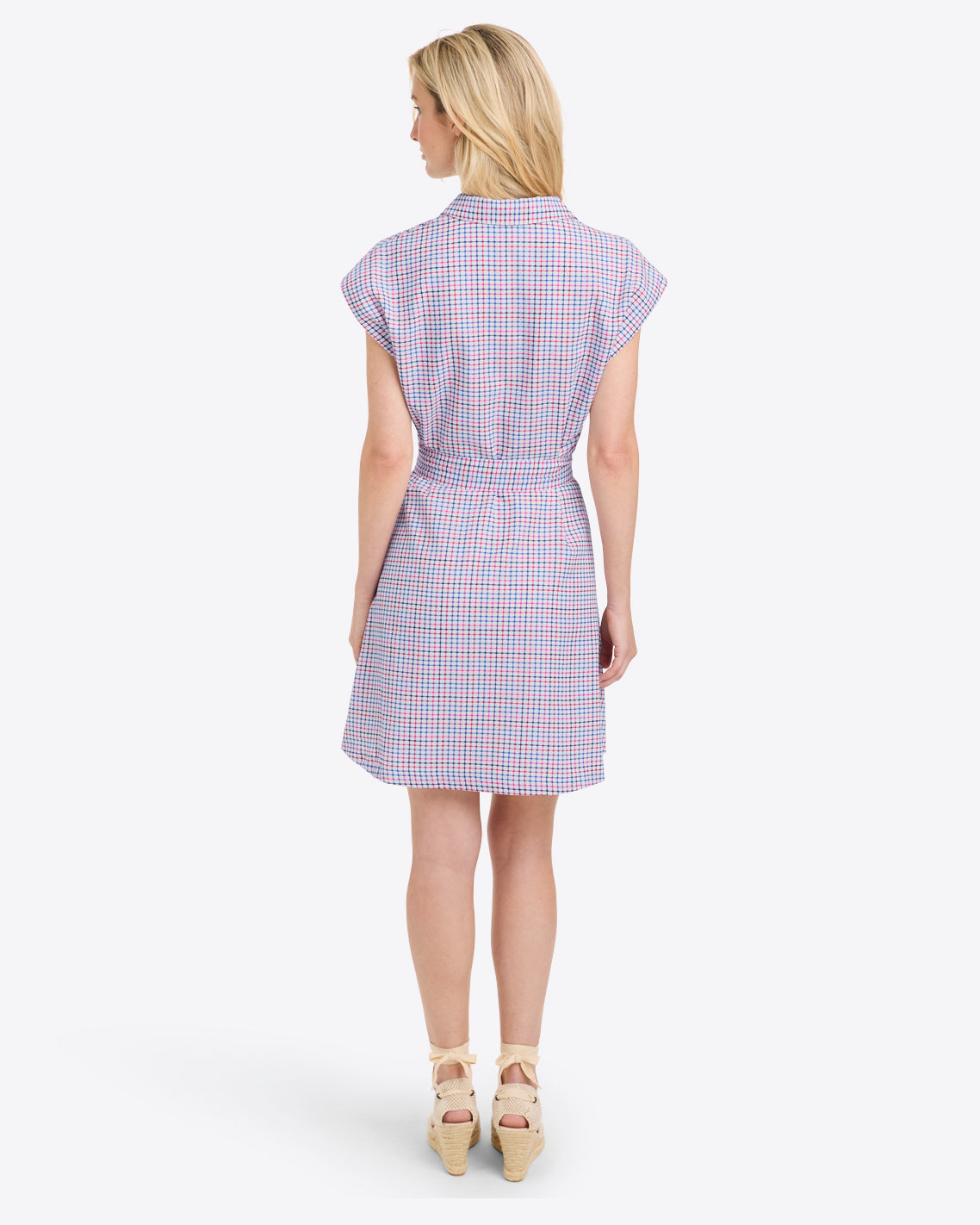 Trisha Shirtdress in Stitched Grid Stitched Grid - Draper James