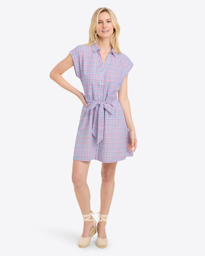 Trisha Shirtdress in Stitched Grid Stitched Grid - Draper James