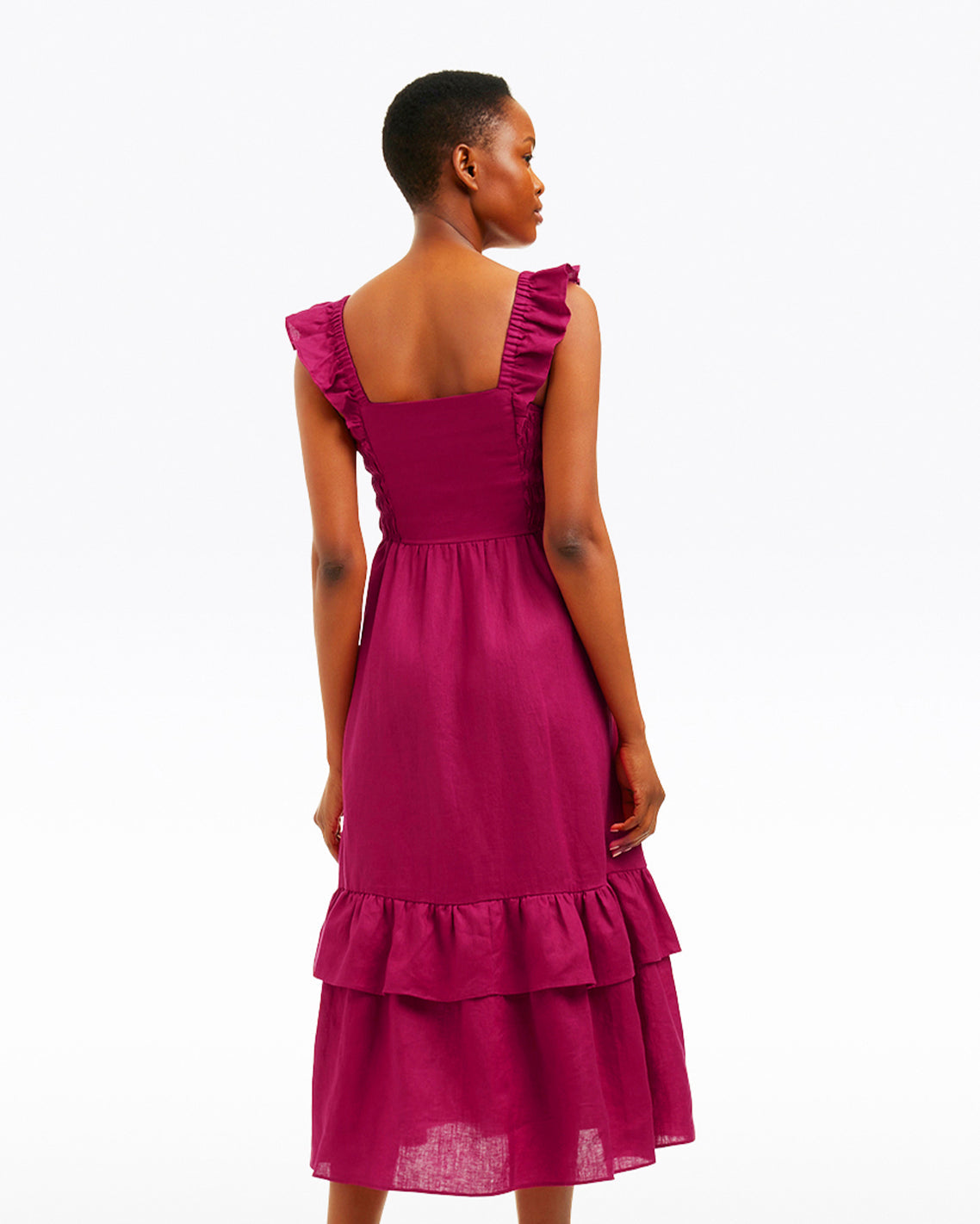 Carrie Midi Dress in Raspberry Pink Raspberry Pink - Draper James