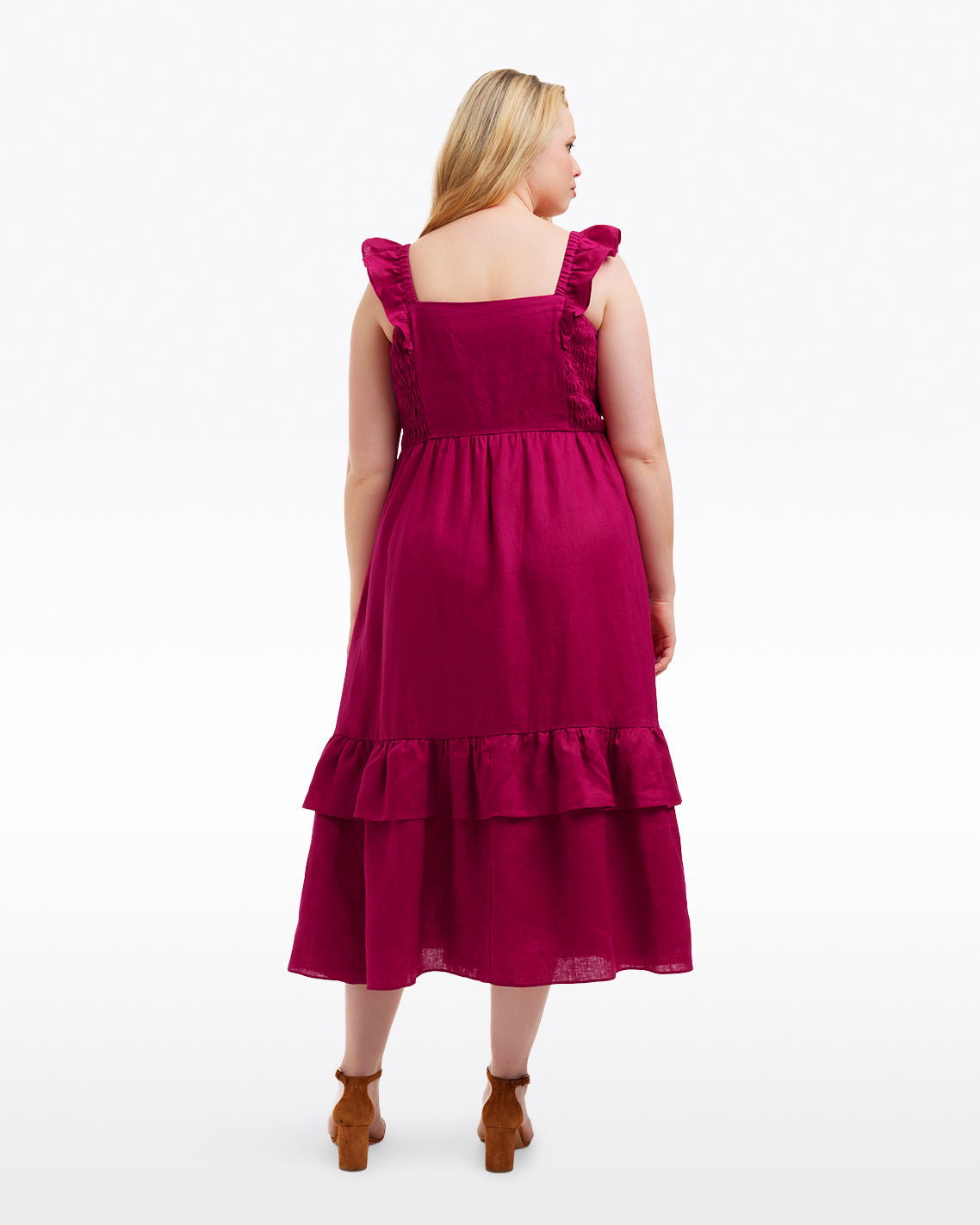 Carrie Midi Dress in Raspberry Pink Raspberry Pink - Draper James