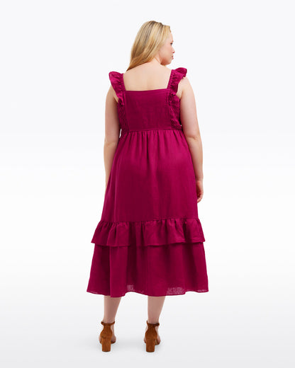 Carrie Midi Dress in Raspberry Pink Raspberry Pink - Draper James