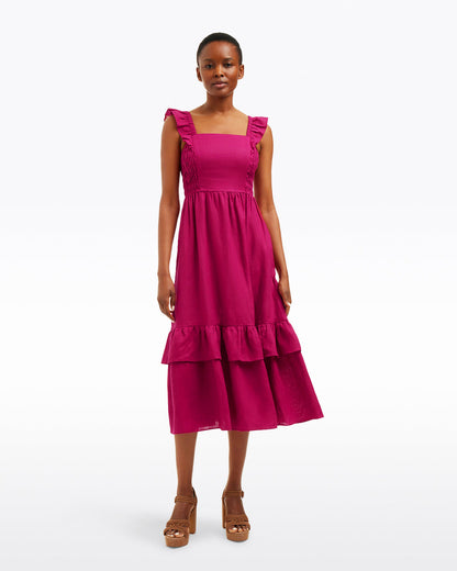 Carrie Midi Dress in Raspberry Pink Raspberry Pink - Draper James
