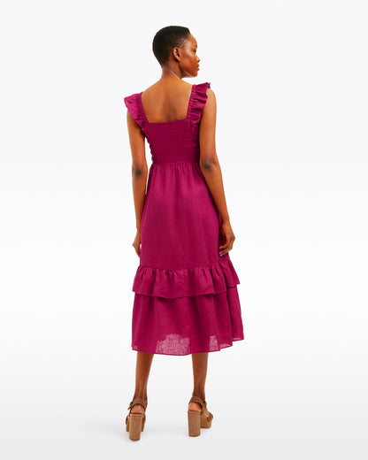 Carrie Midi Dress in Raspberry Pink Raspberry Pink - Draper James